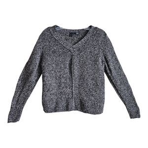 EILEEN FISHER Women's Petite L PL Linen Sweater Black Beige Center Seam Bust 36"